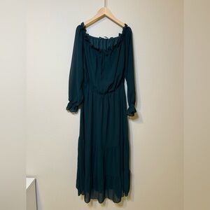 Green Off the Shoulder dress